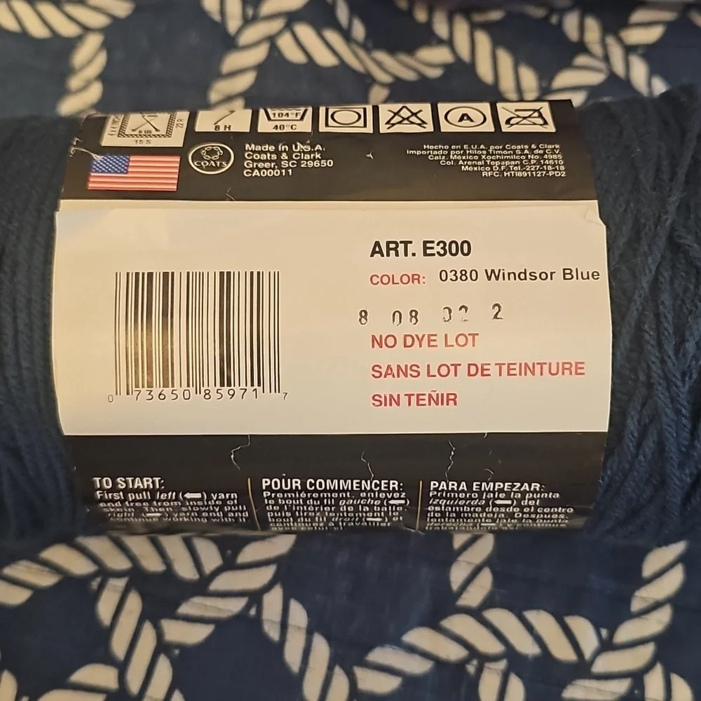 Red Heart and Bernat Yarn Bundle - Gray and Blue